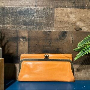 Hobo International Tangerine Orange Kisslock Wallet Mirror